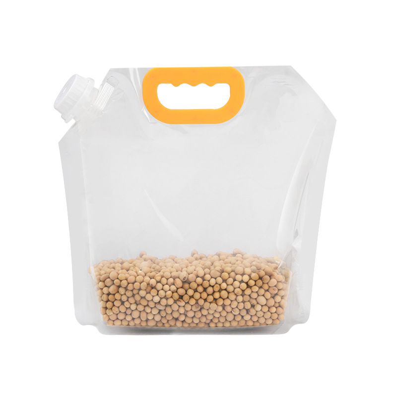 Cereals Storage Bag Rice Wheat Beans Food Moisture-Proof Portable Suction Nozzle Transparent Airtight Bag