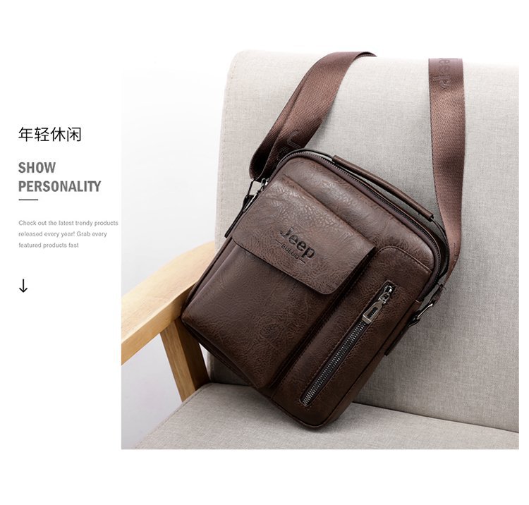 Good Quality Men's Bag Vertical Pouch Oil Wax Leather 2022 Retro Casual Bag Shoulder Messenger Bag Trendy Bags Wholesale