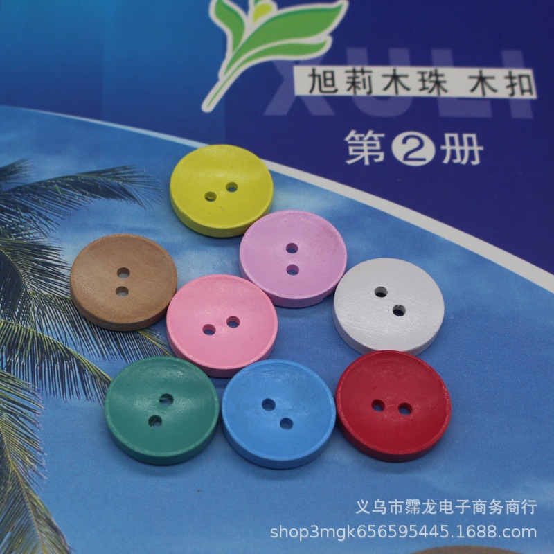 wooden button color eyelet button green paint clothing accessories factory wholesale round buckle wholesale wooden