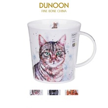 DUNOON丹侬家用骨瓷马克杯猫咪陶瓷杯子彩绘大容量可爱咖啡杯礼盒