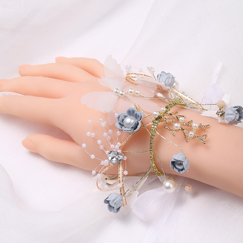 Wedding Supplies Bridesmaid and Sister Unity Wedding Wrist Flower Wholesale Bride and Bridesmaid Sister Mori Style Dancing Handed Flower Bracelet