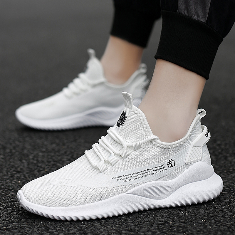 夏季男鞋韩版跨境网面运动鞋情侣飞织轻量休闲鞋女学生单鞋子批发