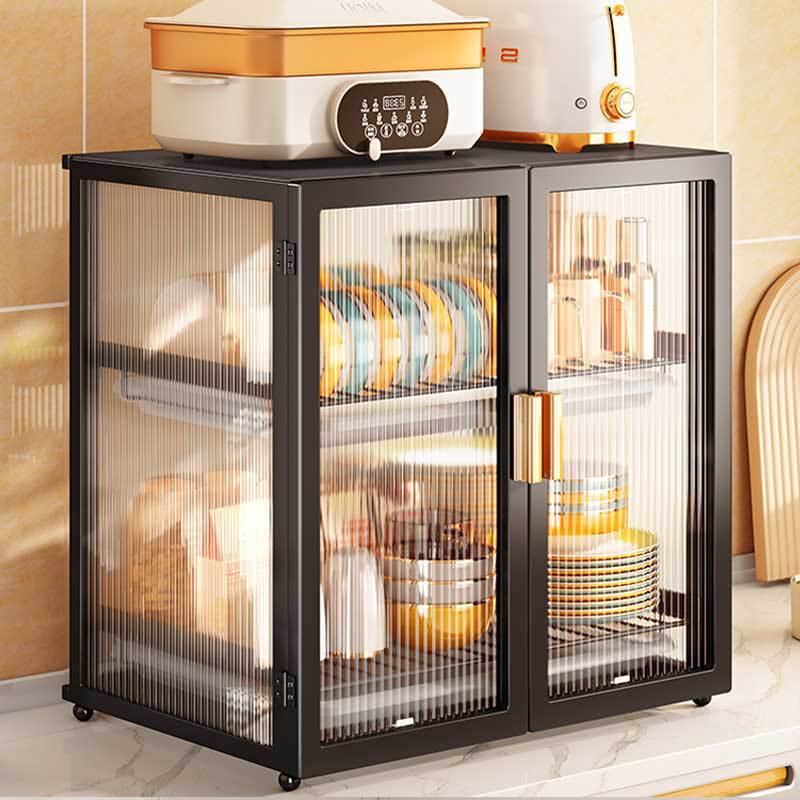 多功能小型家用沥水碗柜厨房家用餐具置物架桌面柜带门整理碗架