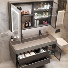 Xac新款浴室柜一体超大台盆卫生间洗漱台洗手盆卫浴洗脸盆柜组合