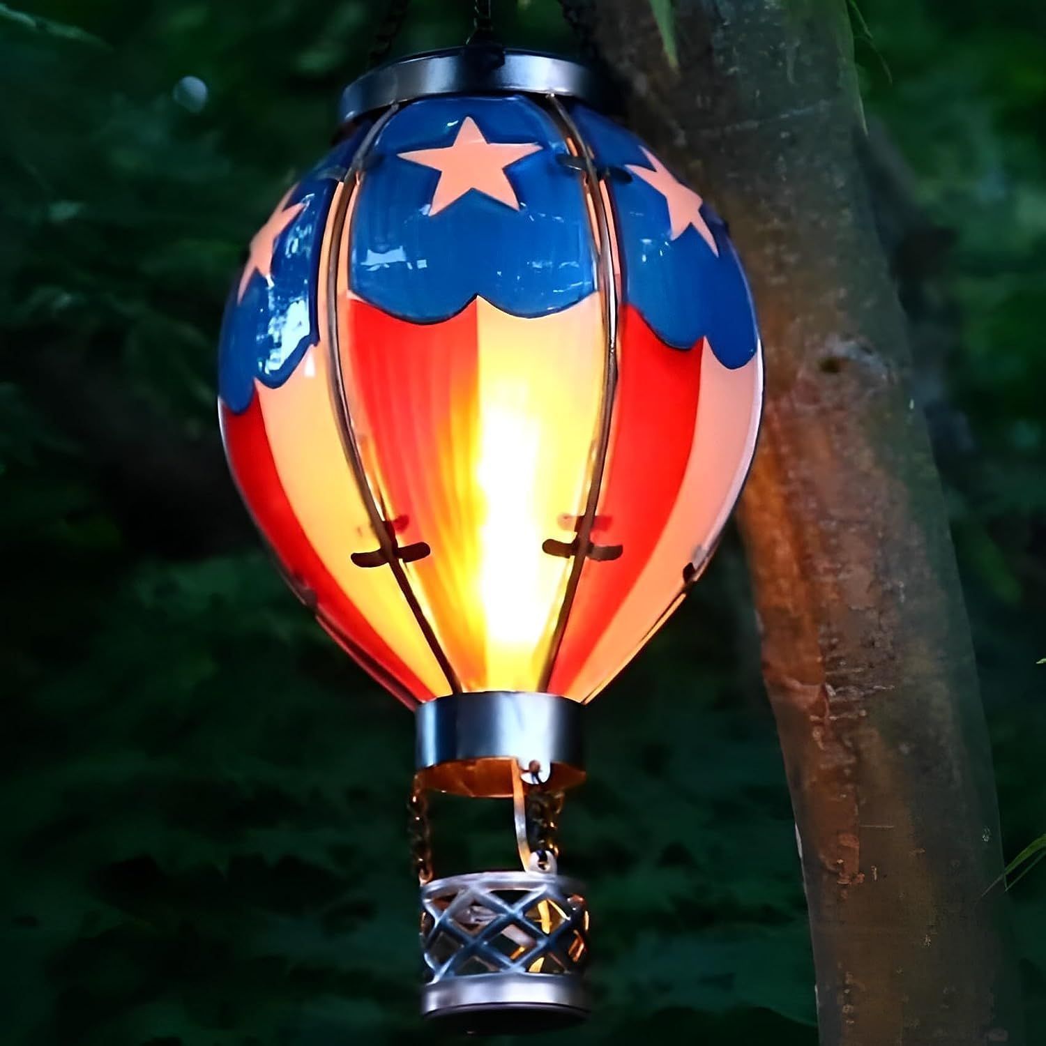 hot air balloon solar lantern 太阳能热气球灯笼独立日圣诞节