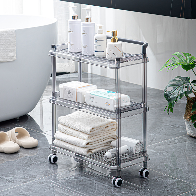 2023 New Multi-Layer Household Multi-Functional Dormitory Sundries Organizing Simple Storage Rack with Wheels