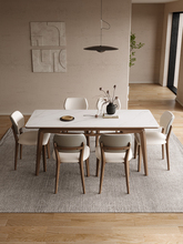 6GE6全实木岩板餐桌椅组合现代简约家用小户型长方形桌子两色可选