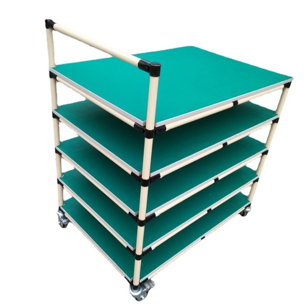 防静电周转车精益管手推车可移动多层线棒分拣工具车仓库物料货架