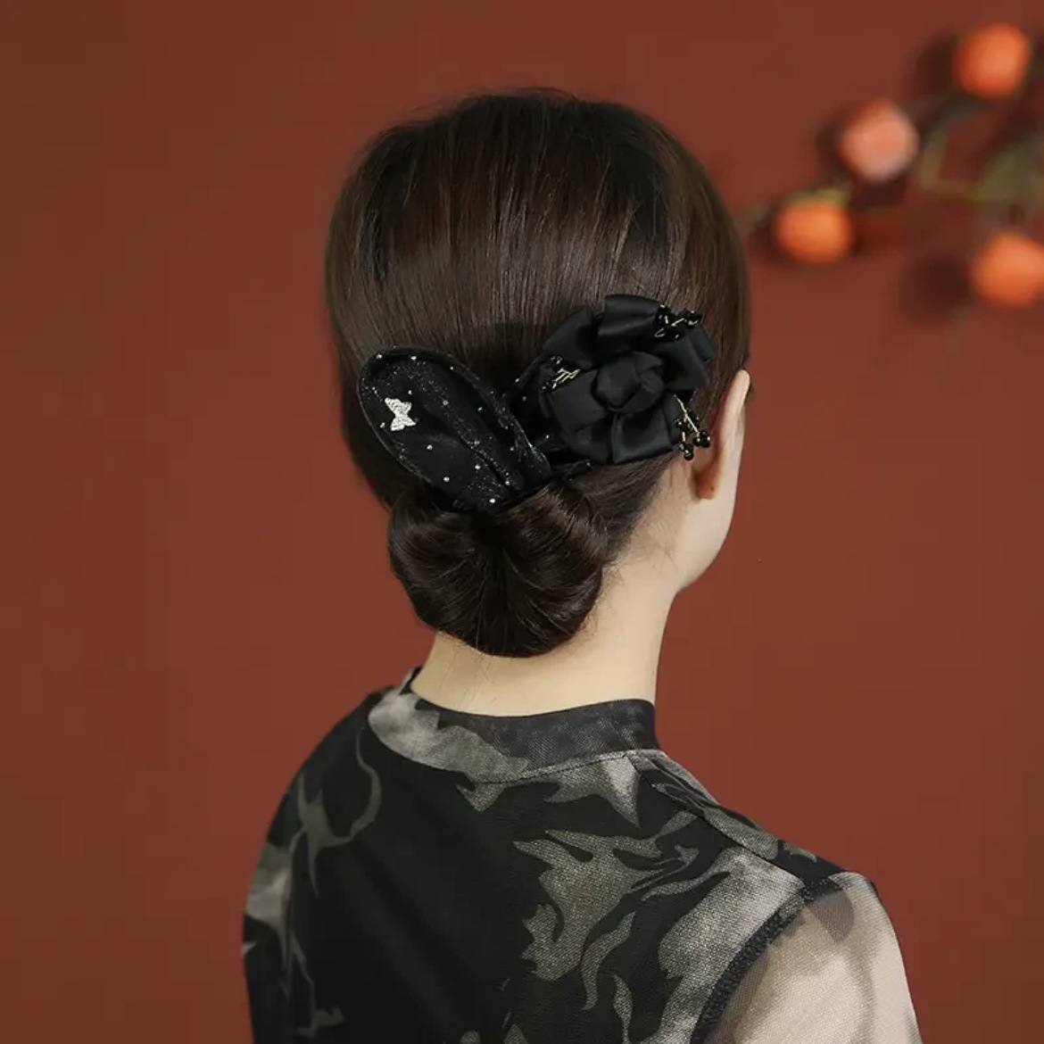 [Same Style with Tiktok] Lazy Banana Clip Updo Gadget Curly Hair Bun Bow Simple Female Hairware