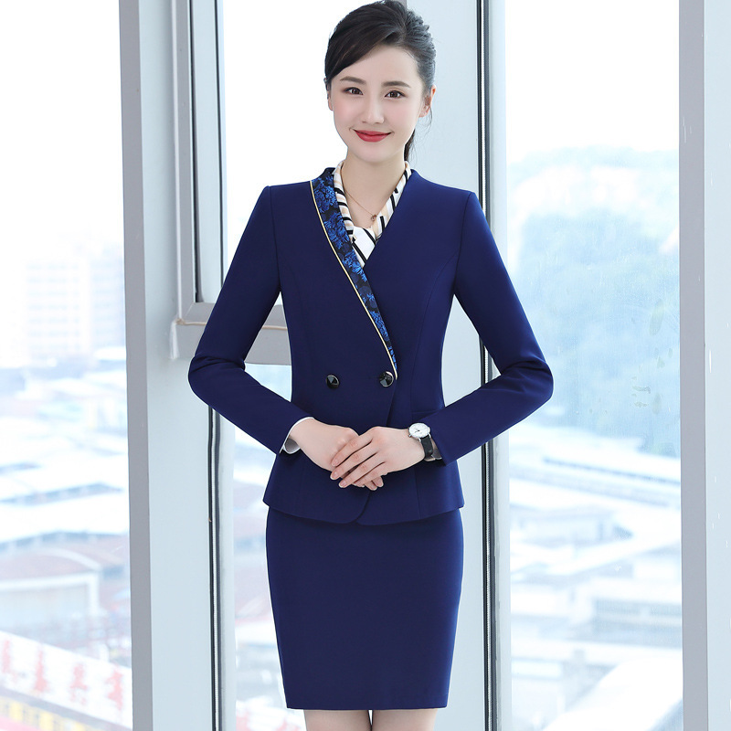 空姐制服职业装女装西装套装秋冬ktv客服务员珠宝酒店前台工作服