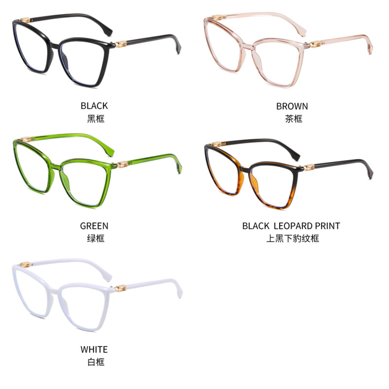 New Fashion Face Repair Large Frame Anti Blue-Ray Glasses Frame  Simple Hollow Metal Optical Glasses Glasses Wholesale