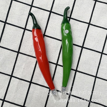 创意仿真辣椒圆珠笔可爱学习文具仿真蔬菜造型冰箱贴签字笔带磁铁