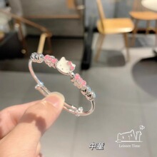 正品999.9足银宝宝手镯卡通可爱滴油kt猫HelloKitty中童小女孩款