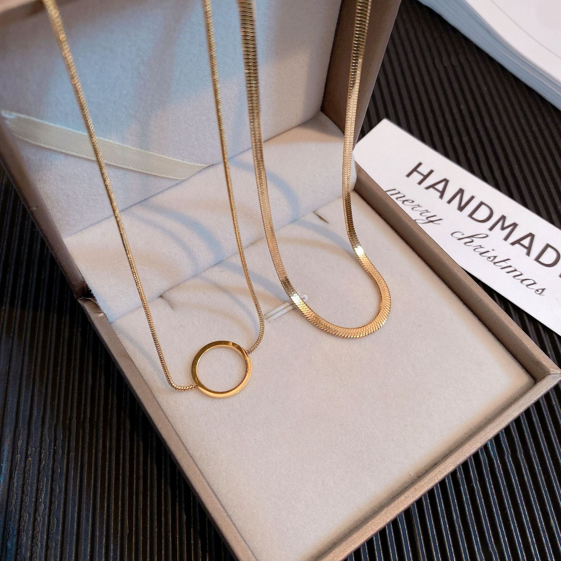 钛钢项链女 东大门饰品日韩新款时尚简约蛇链双层短款项链毛衣链