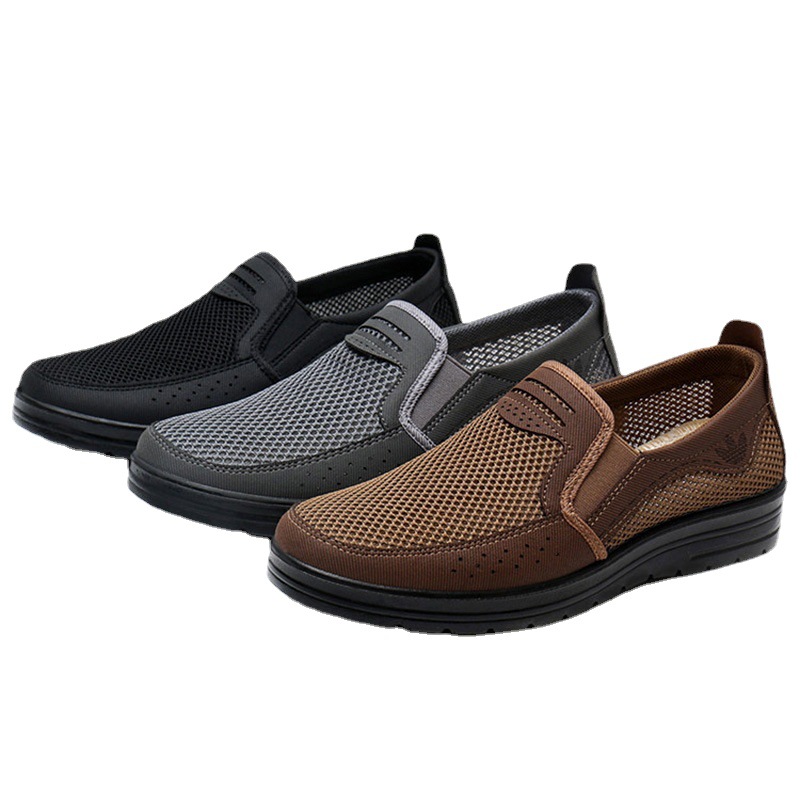 Cross-Border plus Size Men's Shoes Mesh Surface Shoes Breathable Soft Bottom Old Beijing Cloth Shoes Middle-Aged and Elderly Dad Shoes Casual Shoes for the Old Men