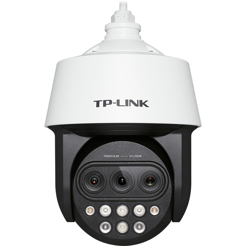 tp-link 监控摄像头400万360度poe球机tl-ipc5420x三目20倍变焦版