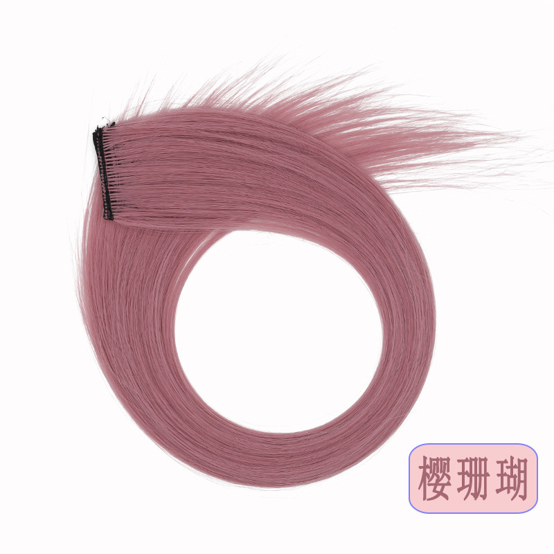 Matte High-Temperature Fiber Hanging Ear Dyed Wig Set Long Hair Highlight Dyed Color Hair Extension One Piece Seamless Hanging Ear Hair Extension