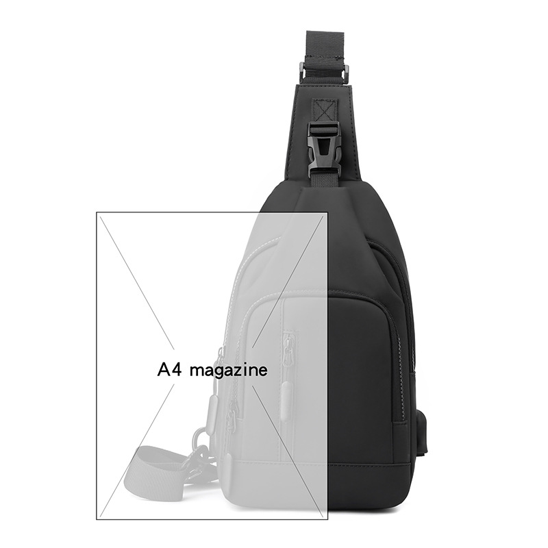 Cross-Border Crossbody Men's Shoulder Chest Bag Waterproof Commuter Derm Multi-Compartment Casual Cycling Small Backpack Logo