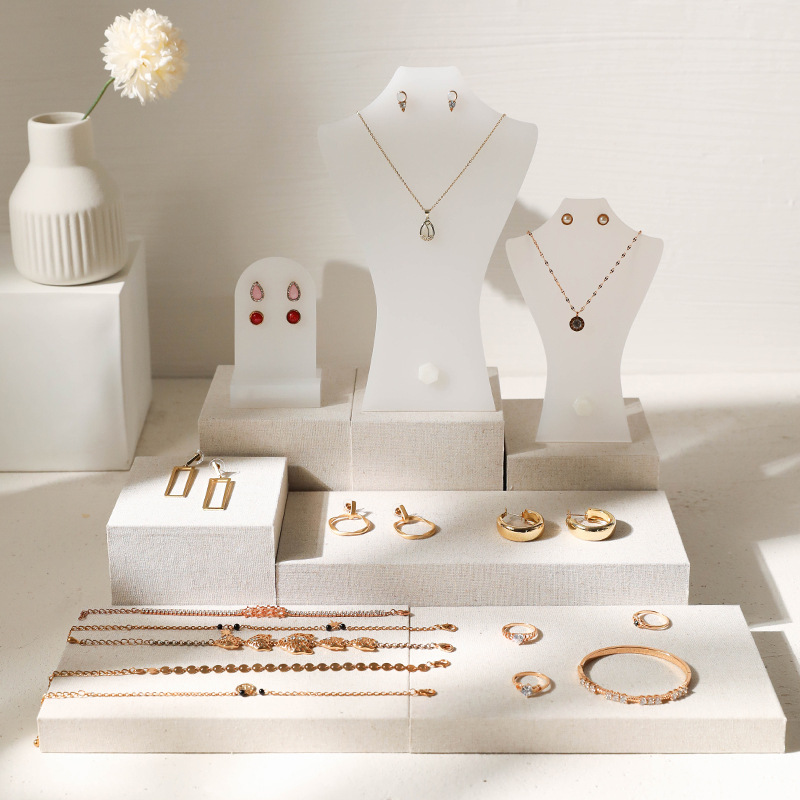 项链模特亚克力耳环项链展示架脖子人像首饰架陈列饰品拍摄道具