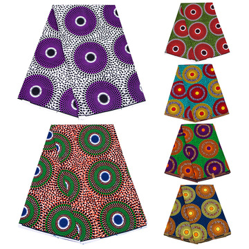 ankala非洲民族蜡染布 几何圆圈双面印花布 跨境电商货源