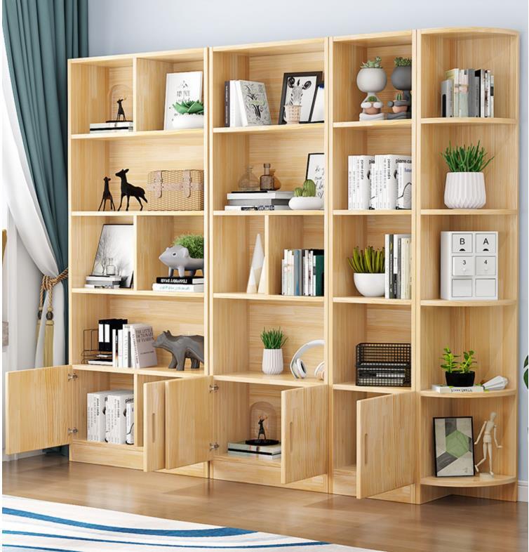 厂家批发实木书架简易书架客厅书房自由组合转角书柜学校储物书架