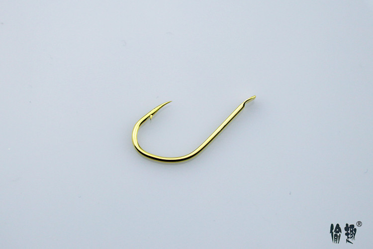 阿矶钩有倒刺筏钓钩进口金色阿矶鱼钩鲫鲤鱼钩长柄白条翘嘴钩包邮
