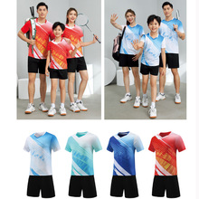 新款羽毛球服套装男女款夏季短袖乒乓球衣运动套装比赛服训练服男
