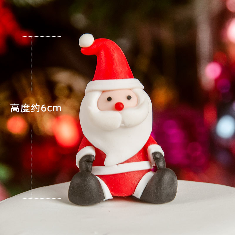 Cake Santa Claus Plug-in Baking Scene Decoration Supplies Cake Inserting Card Christmas Cake Decoration