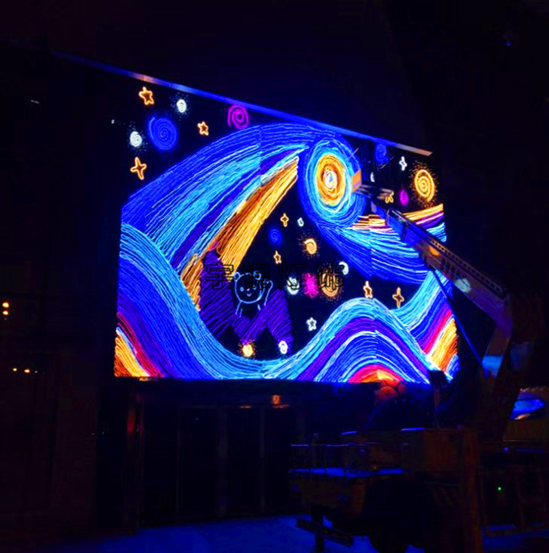 酒店幕墙灯画雪花灯led发光雪花造型制作圣诞装饰冬季雪花造型