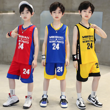 男童篮球服速干运动套装无袖夏季背心儿童男孩中大童24号科比球衣