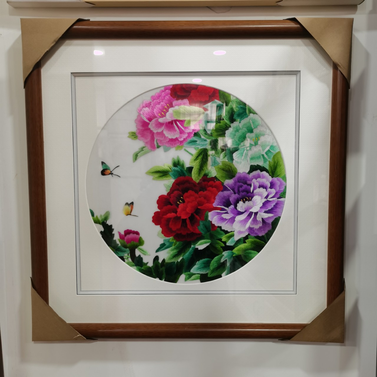 蜀绣手工刺绣单面绣写意牡丹中国风特色工艺礼品室内装饰送礼