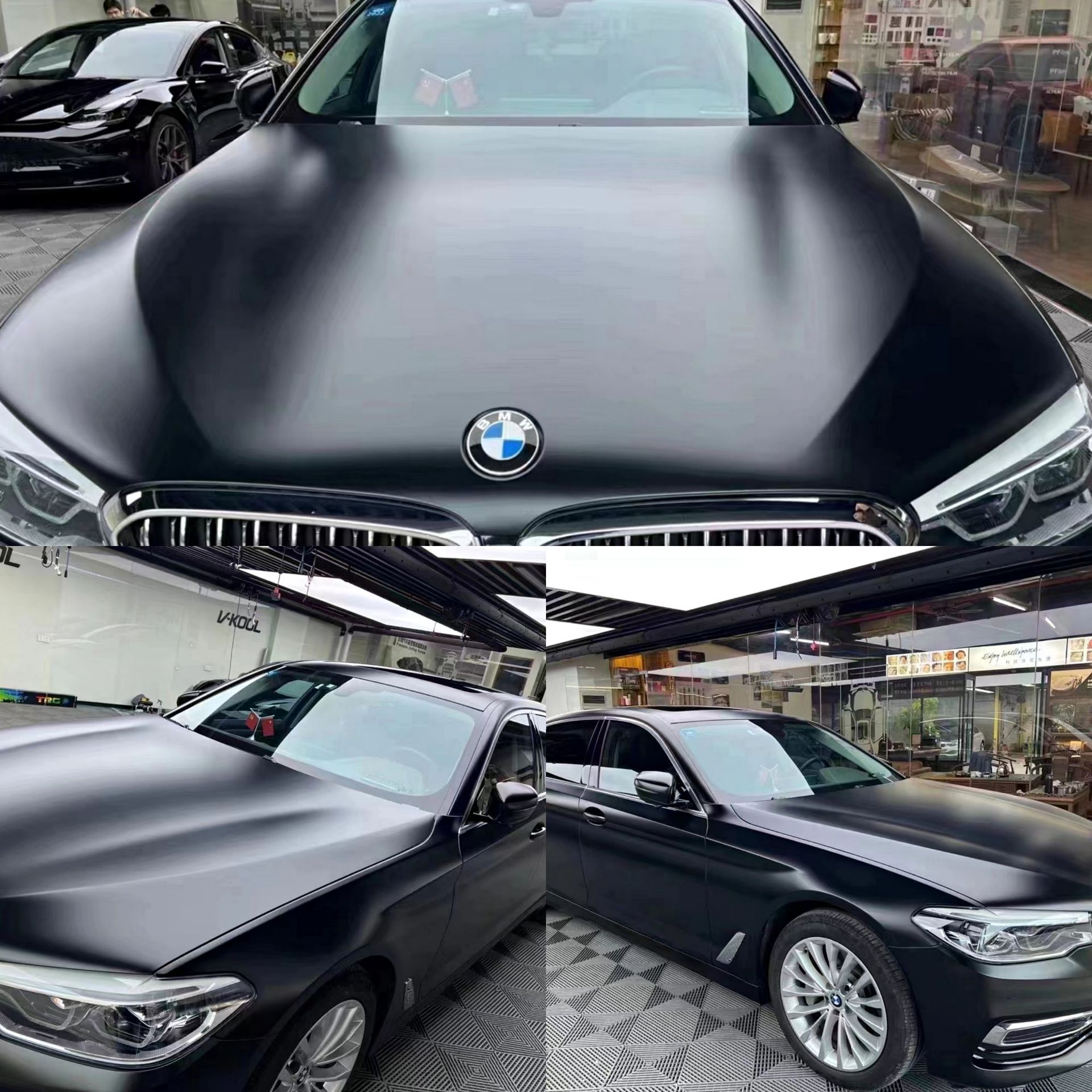 汽车改色膜pet底水晶高亮光黑带修复钢琴黑亮光膜tpu钢琴黑车身贴