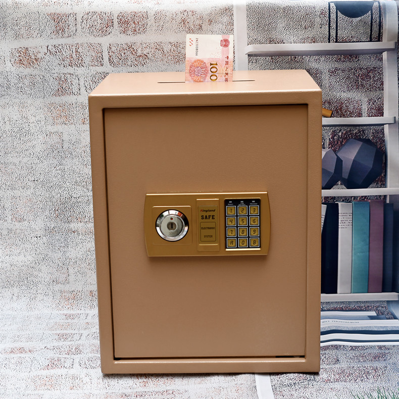 Coin-Operated Fingerprint Double Lock Small Domestic Safe Box Mechanical Cashier Office Safe Storage Cabinet 35/45/50