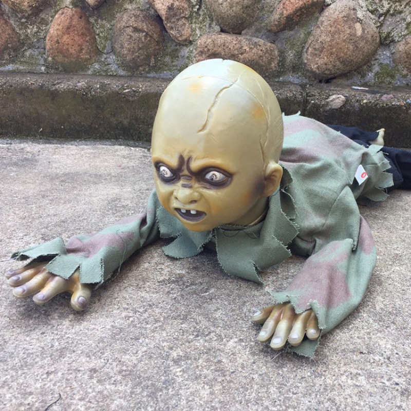 跨境亚马逊万圣节恐怖道具酒吧鬼屋装饰场景布置吓人地爬鬼玩具