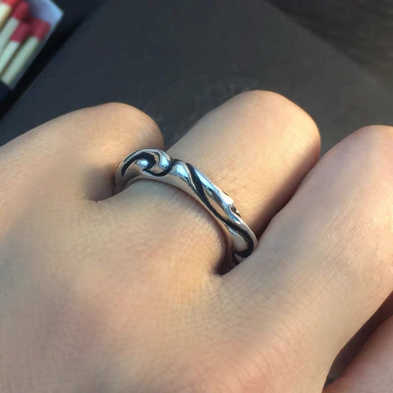 ch复古克罗心戒指男藤草海浪 宫廷花指环潮流朋克男女款指环-阿里巴巴