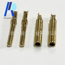 新品上市 黄铜镀金2.3冠簧公母插针 连接器焊线端子 充电导电铜柱
