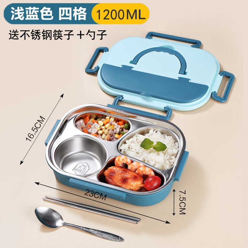 304 Stainless Steel Packing Lunch Box Non-Odor Lunch Box Office Worker Student Handheld Microwaveable Heating Cross-Border Wholesale