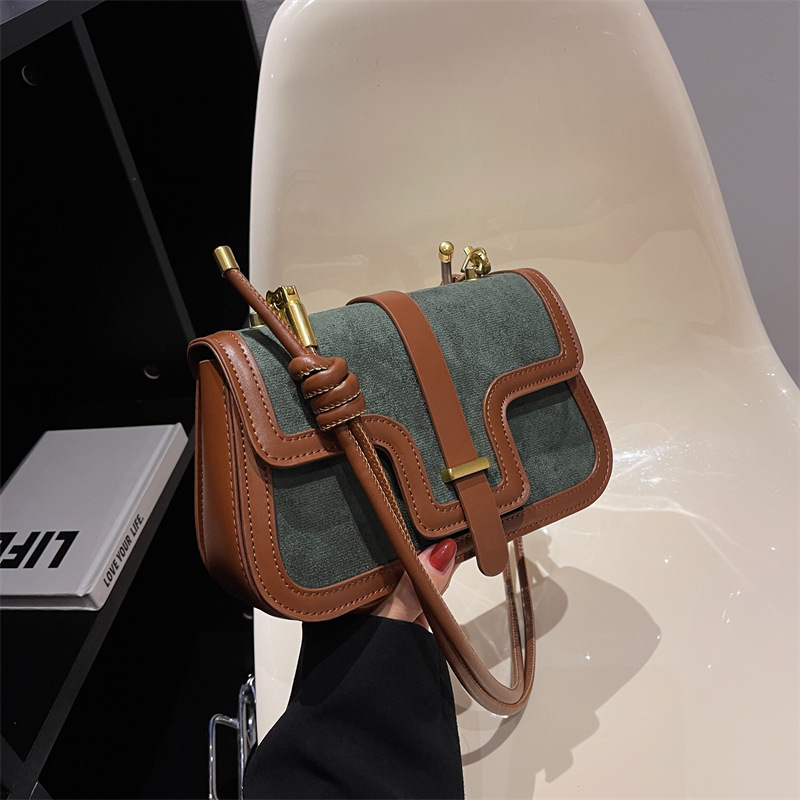 High-Grade Small Bag Women's Bag 2022 Autumn and Winter New Fashion Frosted Crossbody Bag All-Match Shoulder Small Square Bag Bags