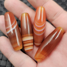 天眼缠丝玛瑙勒子 单珠 散珠 桶珠 文玩配饰 珠串项链坠 蓝沁包邮