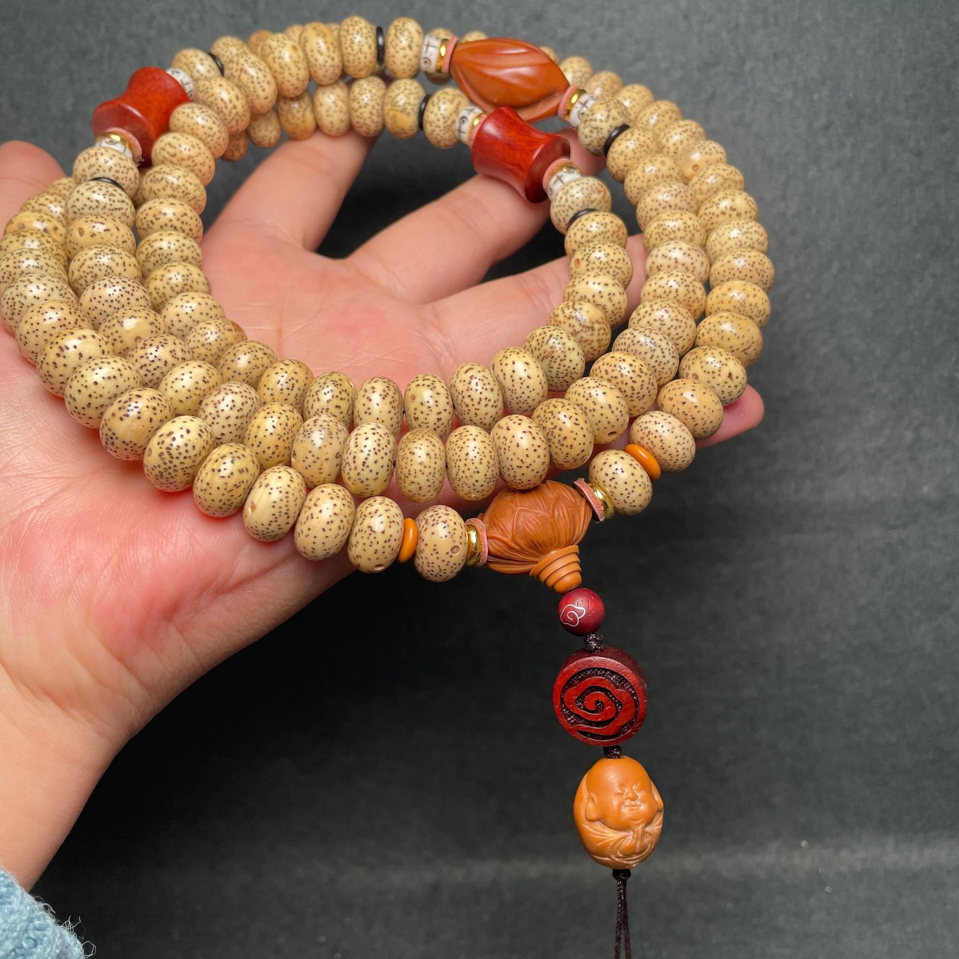 原生态星月菩提黄金籽算盘珠108颗长串佛珠念珠一心向善款-阿里巴巴