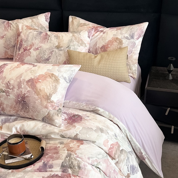 定做a类100s全棉新疆长绒棉贡缎印花床上四件套 丝滑裸睡床单被套