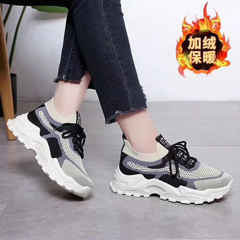 2023 New Dad Shoes Women's Summer and Autumn Casual Shoes Women's Feet Show Small Leather Surface Light Running Thick Bottom Sneaker