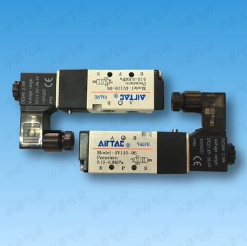 84gg批发亚德客电磁阀4v110-06/4v210-08/220/230/a/b/c/气缸换向