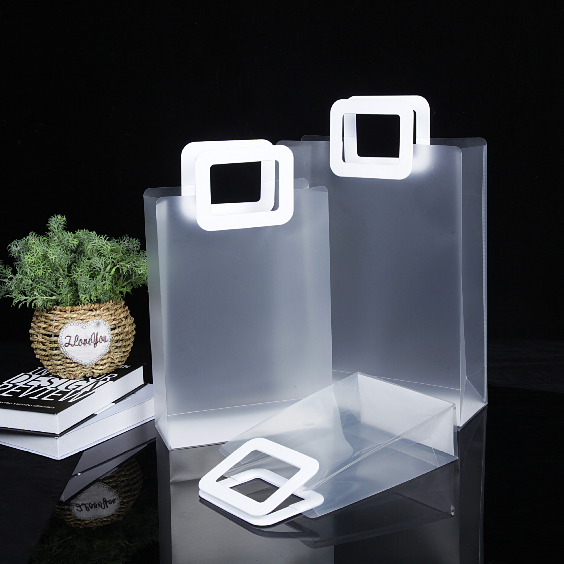 2021塑料袋子笑脸食品袋透明商用外卖打包购物包装方便手提袋批发