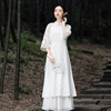 L6605 Improved edition Audrey cheongsam Dress pagoda sleeve Chiffon Split ends Stage clothes L6605 Improved edition Audrey cheongsam Dress pagoda sleeve Chiffon Split ends Stage clothes