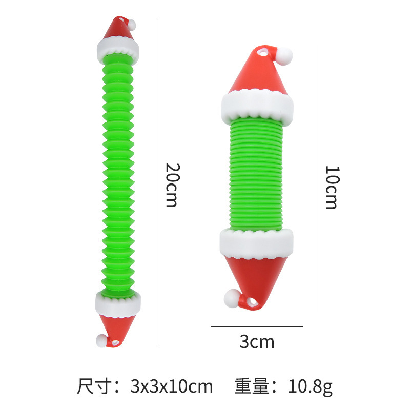 New Amazon Pop Tube Santa Claus Extension Tube Snowman Lala Tube Decompression Christmas Toys Wholesale