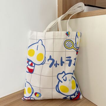 奥特曼动漫ins小清新帆布包女单肩简约学生包包女新款学生手提袋