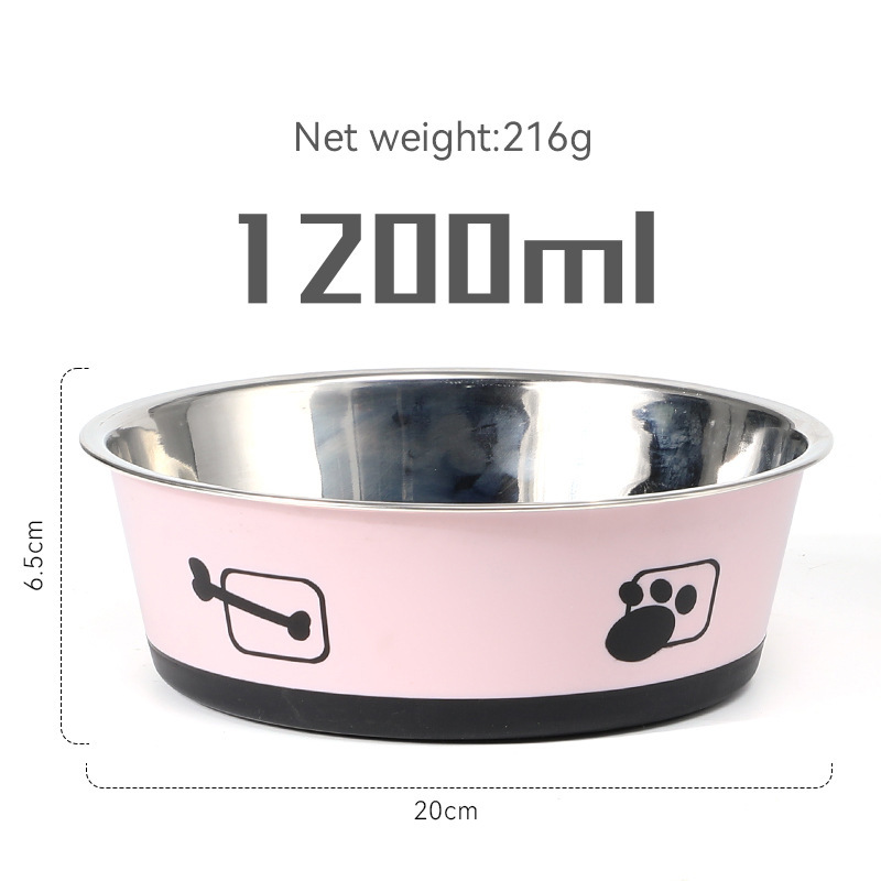 Foreign Trade New Product Dog Bowl Pet Bowl Stainless Steel Dog Food Bowl Cat Water Bowl Wholesale Pet Silicone Bowl Pad Non-Slip