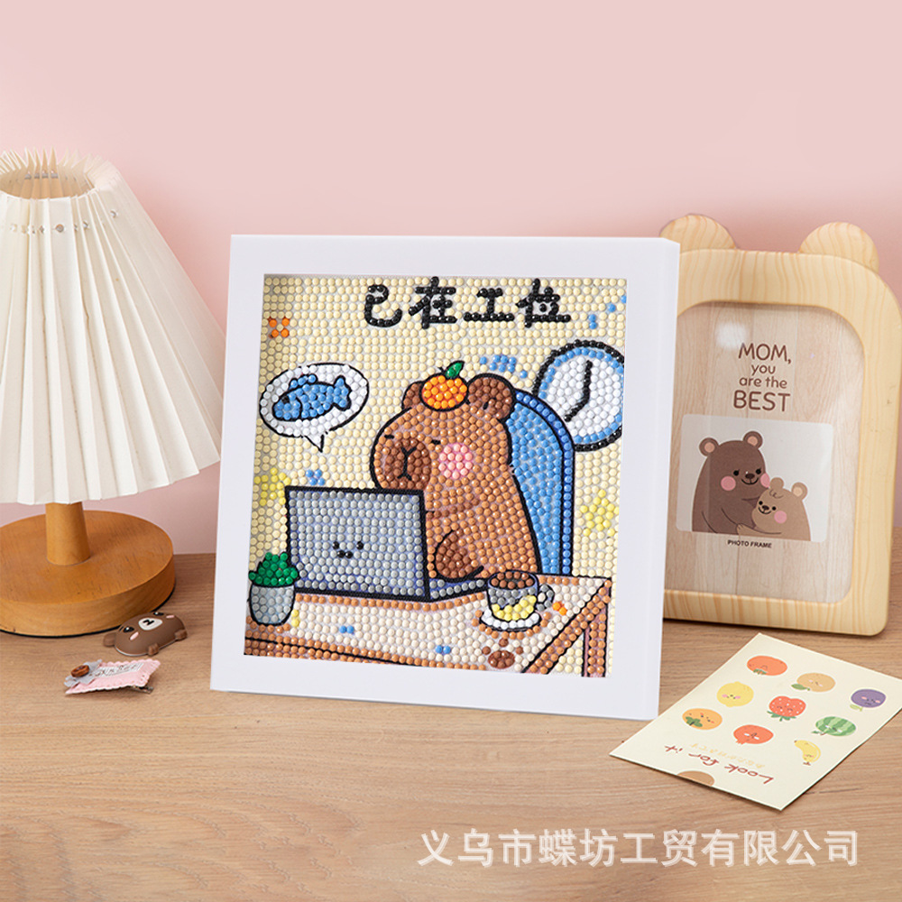 Capabala Diamond Painting DIY Children's Handmade Capybara Diamond Stickers Cartoon Spot Drill Painting Educational Toys Wholesale