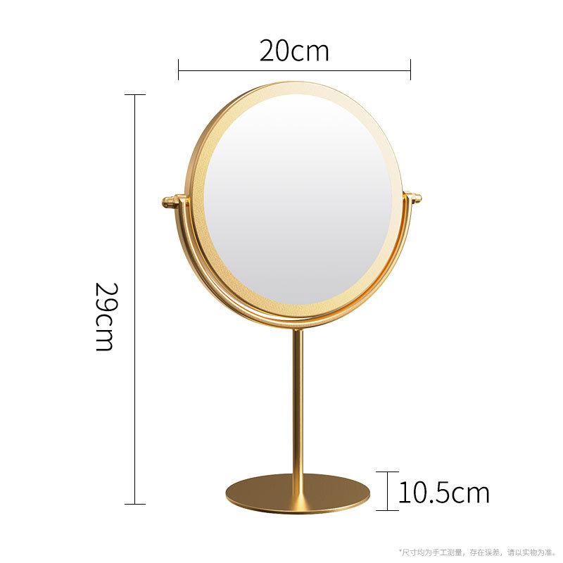 Cross-Border Metal Iron Art Makeup Mirror Student Dormitory Desktop Desktop Stand Mirror Nordic Instagram Style Dressing Mirror